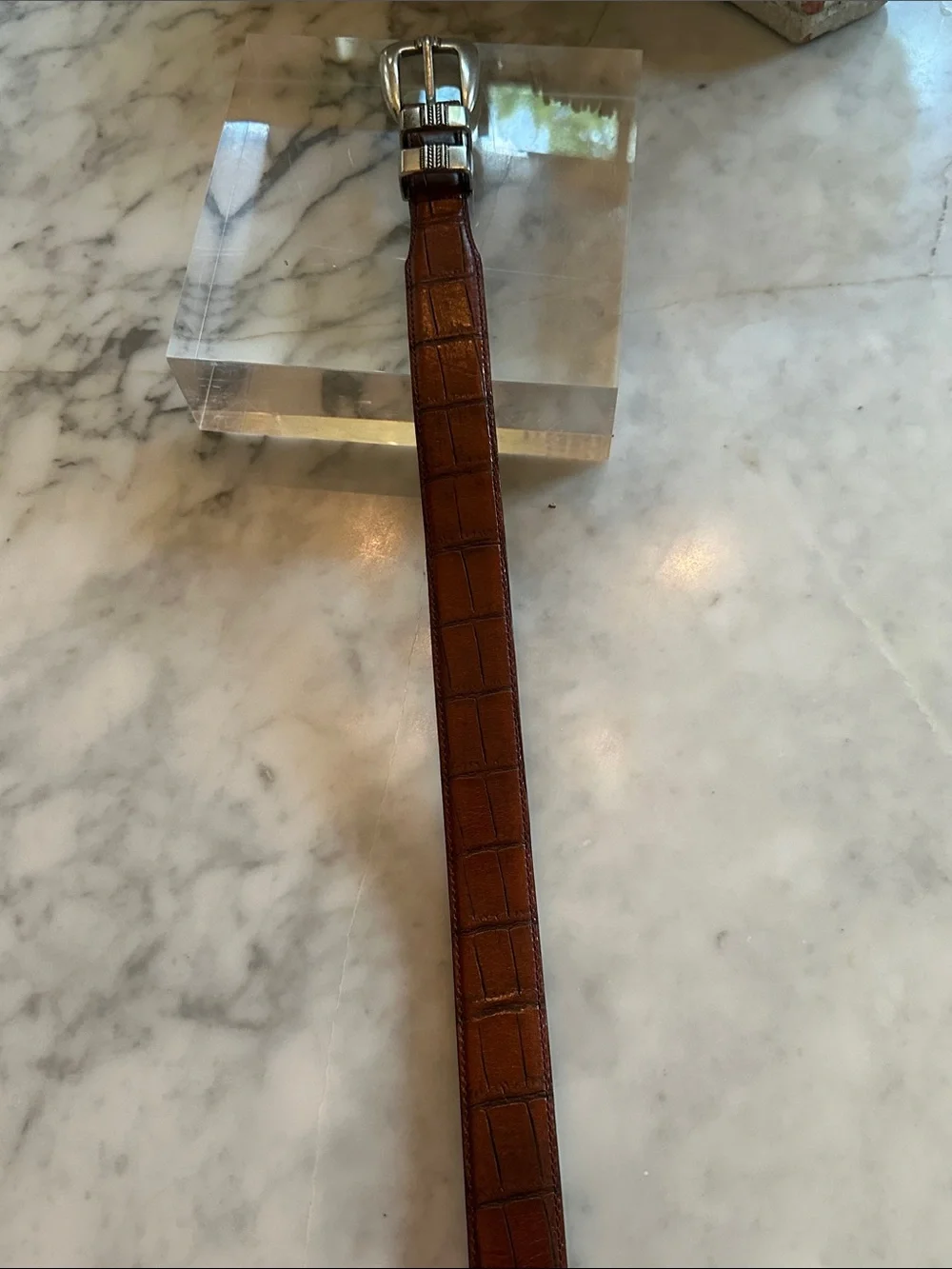 Jos. A. Bank, Alligator Embossed Leather Belt. Size:44